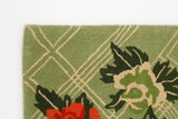 Green Floral 2'11 x 3'4"